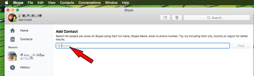 where are contacts for skype on mac